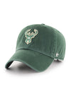 '47 Brand Clean Up Icon Milwaukee Bucks Adjustable Hat In Green - Angled Left Side View