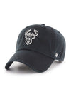 '47 Brand Clean Up Tonal Black Milwaukee Bucks Adjustable Hat - Angled Left Side View
