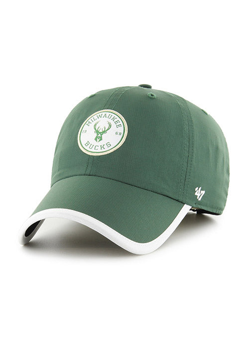 '47 Brand Microburst Icon Milwaukee Bucks Adjustable Hat In Green - Angled Left Side View