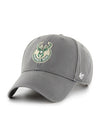 '47 Brand MVP Legend Global Milwaukee Bucks Adjustable Hat In Grey - Angled Left Side View