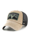 '47 Brand Clean Up Dial Milwaukee Bucks Adjustable Hat In Tan - Angled Left Side View