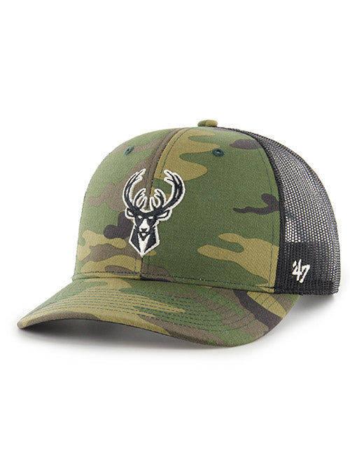 47 Brand Camo Milwaukee Bucks Trucker Hat