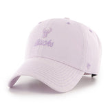 Women's '47 Brand Clean Up Haze Purple Milwaukee Bucks Adjustable Hat - Angled Left Side View