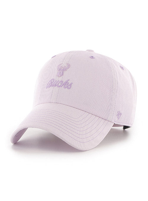Women's '47 Brand Clean Up Haze Purple Milwaukee Bucks Adjustable Hat - Angled Left Side View