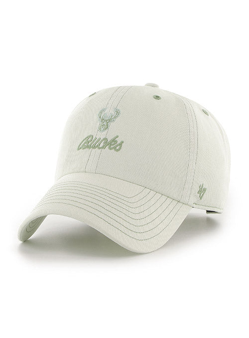 Women's '47 Brand Clean Up Haze Green Milwaukee Bucks Adjustable Hat - Angled Left Side View