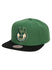 Mitchell & Ness Global Core Basic Milwaukee Bucks Snapback Hat In Green & Black - Angled Front Left View