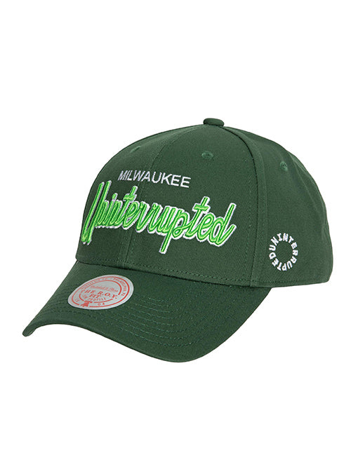 Mitchell and Ness Adult Milwaukee Bucks Big Face Adjustable Snapback Hat