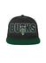 Youth Outerstuff Applique Print Milwaukee Bucks Adjustable Hat In Grey & Green - Front View
