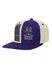 Youth Mitchell & Ness HWC '93 Pop Panel Milwaukee Bucks Snapback Hat In Purple & Cream - Left Side View