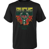 Youth Outerstuff The Legend Milwaukee Bucks T-Shirt In Black - Front View
