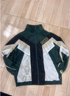 The Wild Collective Tie Blocked Milwaukee Bucks Track Jacket In Green, Black & White - Front View
