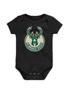 Infant Global Logo Black Milwaukee Bucks Onesie Creeper