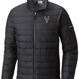Columbia Powder Lite Black Milwaukee Bucks Full Zip Jacket - Front View