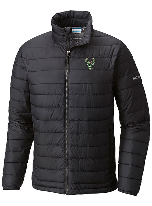 Columbia Powder Lite Black Milwaukee Bucks Full Zip Jacket - Front View