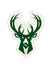 Pro Specialties Group Icon PVC Milwaukee Bucks Magnet In Green - Front View