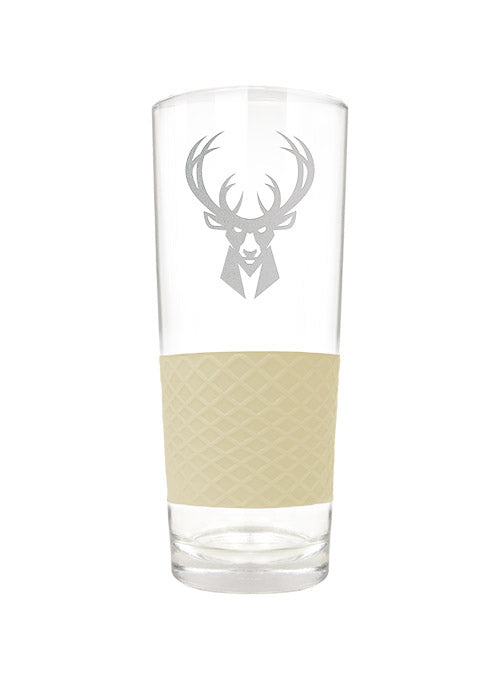 Great American Products Score Icon 22oz Milwaukee Bucks Pilsner Glass In Silver & Tan - Front View