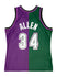 Mitchell & Ness HWC 1996 Ray Allen Milwaukee Bucks Swingman Jersey In Purple, Green & White - Back View