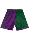 Mitchell & Ness Split HWC 1996 Milwaukee Bucks Swingman Shorts In Green & Purple - Back View