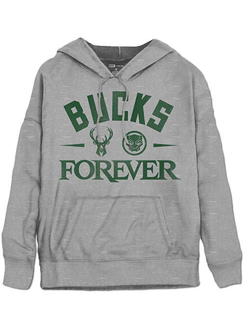 Junk Food Wakanda Forever Milwaukee Bucks Hooded Sweatshirt In Grey - Front View
