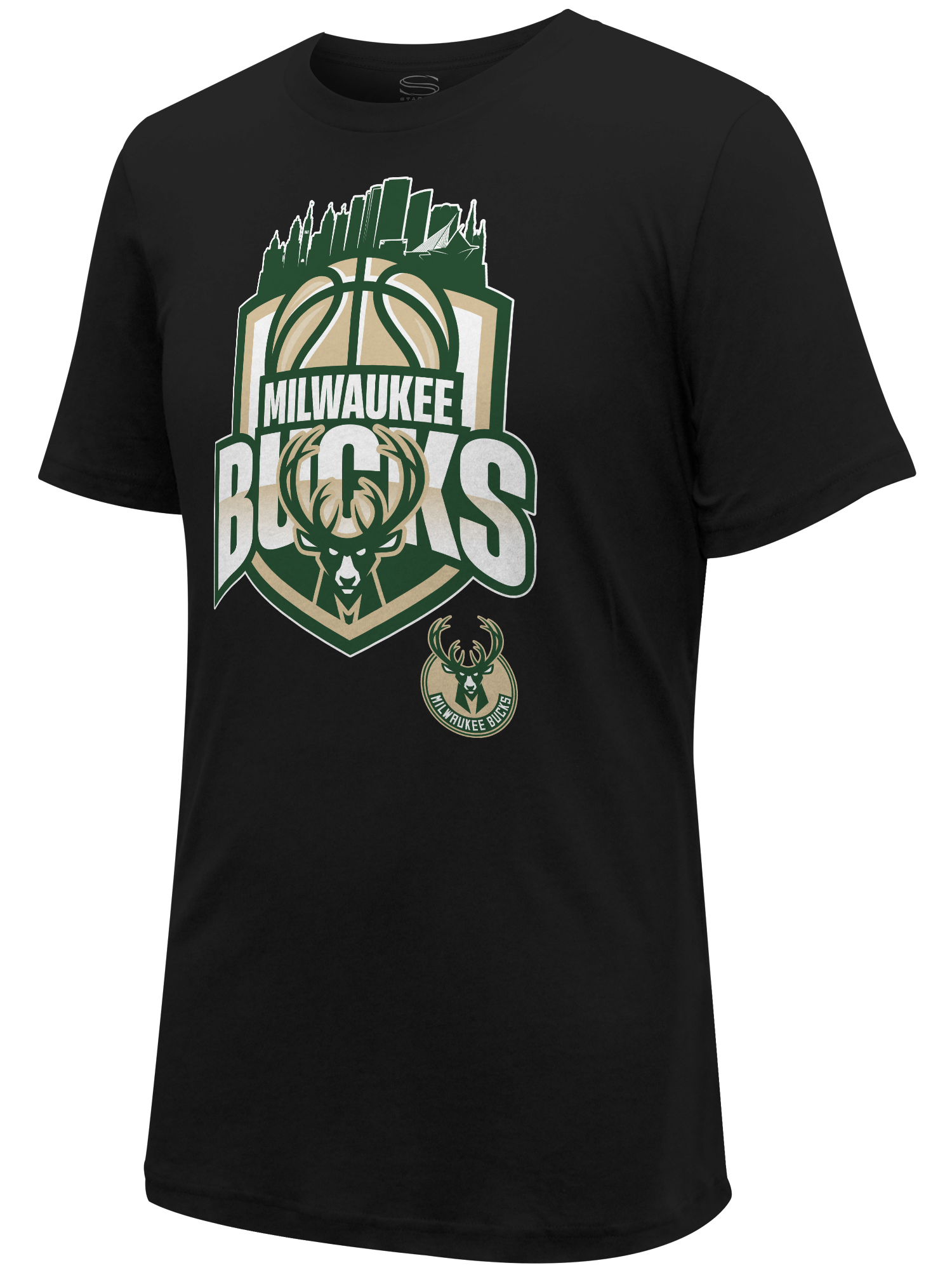 Stadium Essentials Skyline Crest Milwaukee Bucks T-Shirt | Bucks Pro Shop