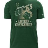 New Era Eastern Conference State Green Milwaukee Bucks T-Shirt - Front View