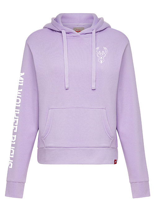 Women's Sportiqe Ava Milwaukee Bucks Hooded Sweatshirt In Purple - Front View