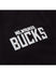 Standard Issue Varsity Milwaukee Bucks Cardigan In Black - Zoom View On Front Right Chest Graphic