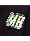 Standard Issue Varsity Milwaukee Bucks Cardigan In Black - Zoom View On Front Left Chest Graphic