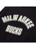 Standard Issue Varsity Milwaukee Bucks Cardigan In Black - Zoom View On Back Graphic