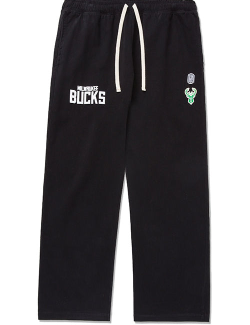Standard Issue Slacker Wordmark Milwaukee Bucks Pants In Black - Front View