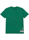 Standard Issue Label & Logo 3-Pack Milwaukee Bucks T-Shirt In Green, Black & Cream -Green Shirt Front View