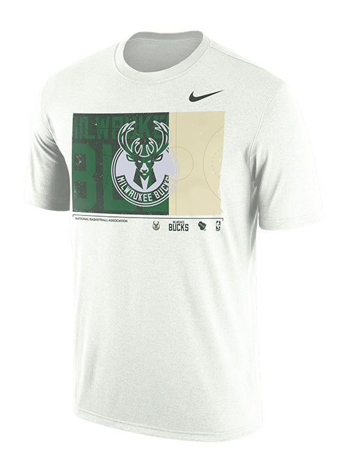 Nike Max90 Blueprint Milwaukee Bucks T-Shirt In Cream - Front View