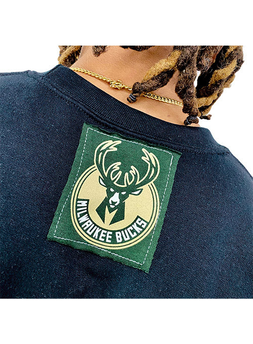 Refried Apparel Recycled Jersey Black Milwaukee Bucks Crewneck Sweatshirt
