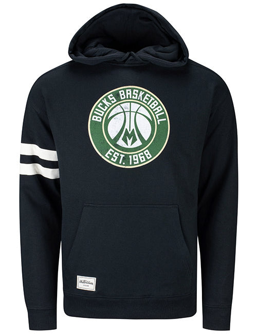 Established Logo Milwaukee Bucks Hooded Sweatshirt In Blue - Front View