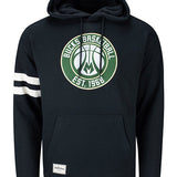 Established Logo Milwaukee Bucks Hooded Sweatshirt In Blue - Front View With Drawstrings