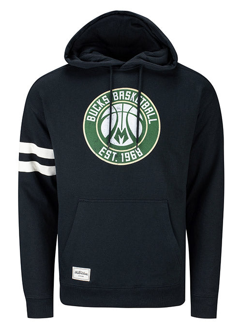 Established Logo Milwaukee Bucks Hooded Sweatshirt In Blue - Front View With Drawstrings