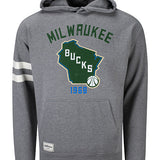 State Logo Grey Milwaukee Bucks Hooded Sweatshirt - Front View