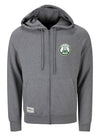 Ball Logo Grey Milwaukee Bucks Full Zip Hooded Sweatshirt