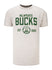 Wordmark Cream Milwaukee Bucks T-Shirt In Grey - Front View