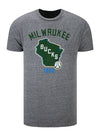 State Logo Grey Milwaukee Bucks T-Shirt