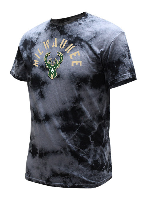 Stadium Essentials Icon Dark Crystal Wash Milwaukee Bucks T-Shirt In Blue - Front View
