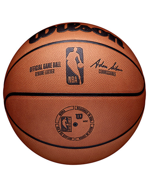 Wilson Official Game Milwaukee Bucks Full Size Basketball In Orange - Back View