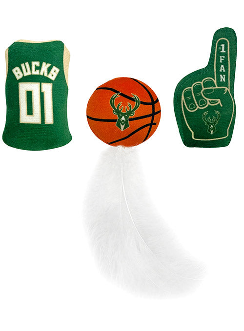 Pets First Cat Nip 3Pc Milwaukee Bucks Pet Toy In Multi-Color - View With Toys Only