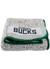 Logo Brands Frosty Milwaukee Bucks Fleece Blanket In Grey & Green - Front View