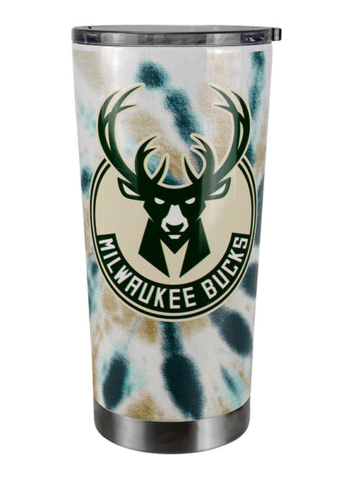Logo Brands 20oz Tie Dye Icon Green Milwaukee Bucks Tumbler