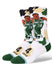Stance Paint Giannis Milwaukee Bucks Crew Socks In White, Green & Cream - Angled Left Side View