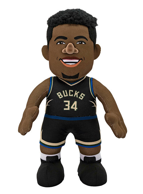 Uncanny Brands 2022 Statement Edition 10" Giannis Antetokounmpo Milwaukee Bucks Plush Toy In Black - Front View