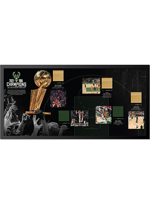 Milwaukee Bucks Brown Framed 2021 NBA Finals Champions Logo Jersey Display Case - Fanatics Authentic Certified, Other