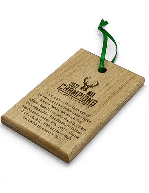 Artsman Championship Court Milwaukee Bucks Ornament - Back View