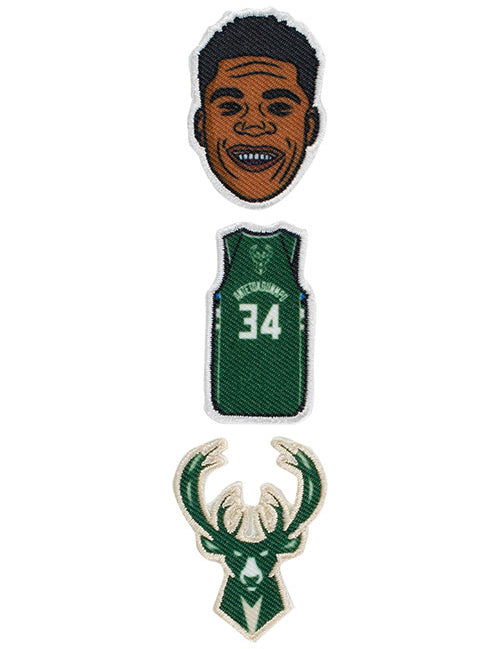 The Emblem Source Giannis 3-Pack Milwaukee Bucks Patches